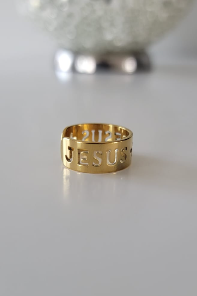 ROI ~ Bague Jésus ~ Or réglable