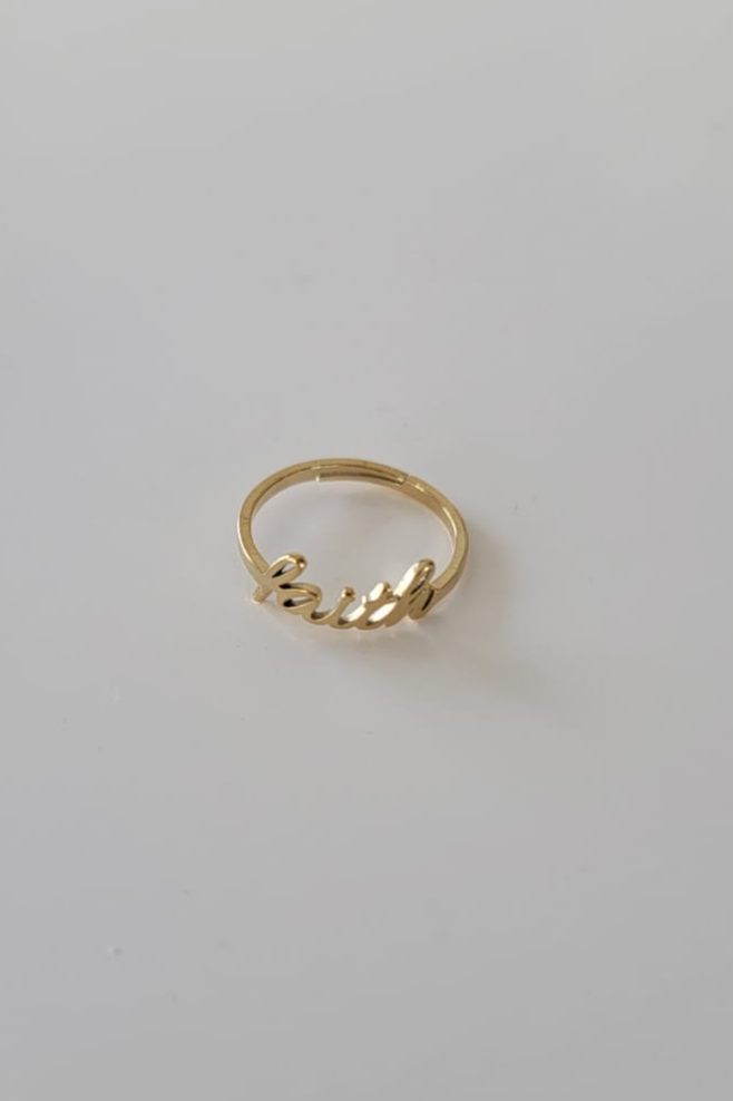 Bague Foi ~ Or réglable