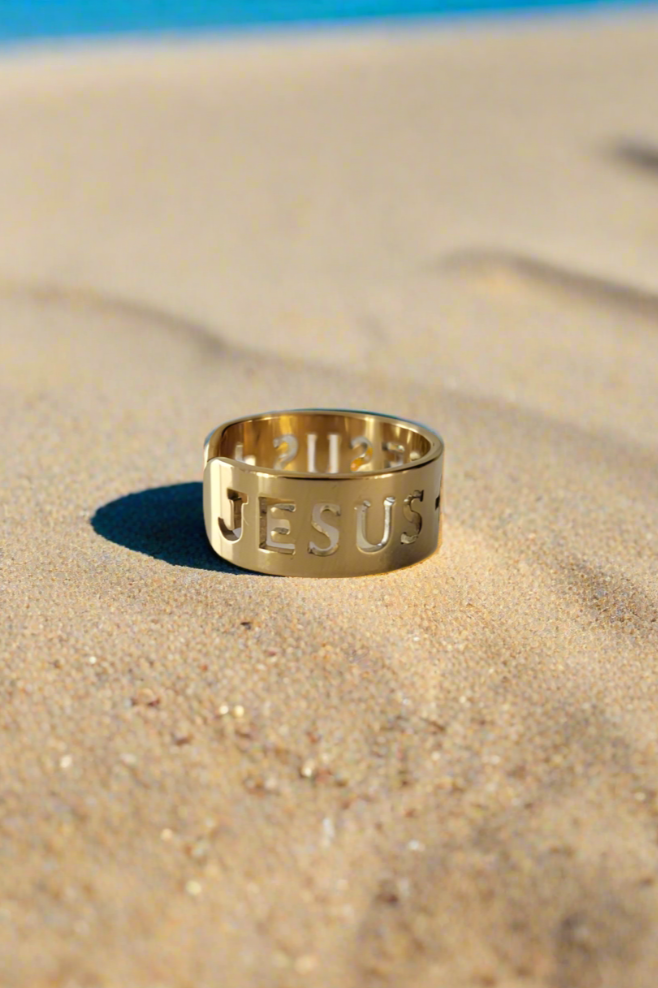 ROI ~ Bague Jésus ~ Or réglable