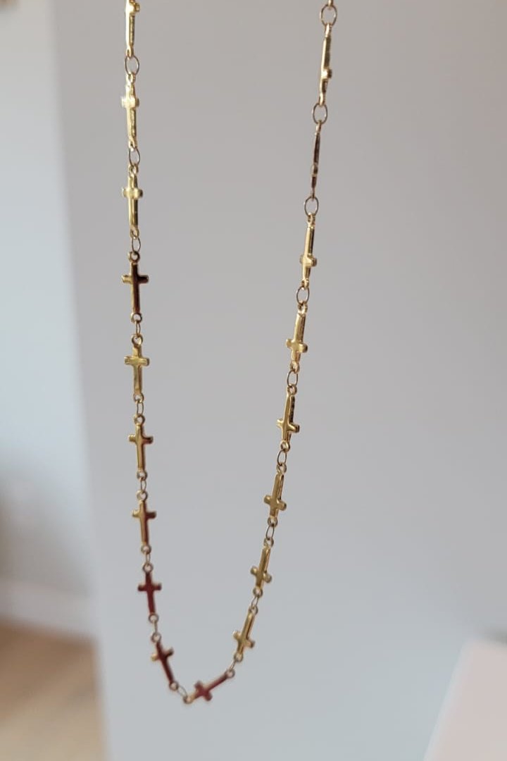 Cross My Heart ~ Collier avec fermoir mousqueton 17,9 pouces en or