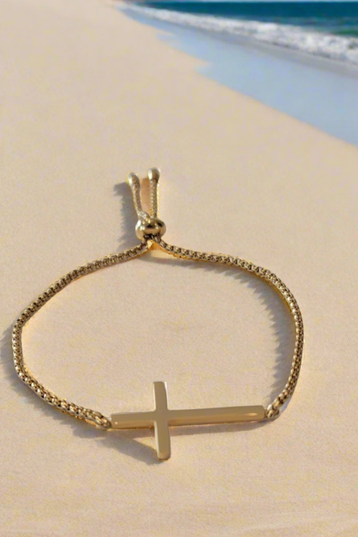 Forever Faith ~ Bracelet réglable élégant et magnifique OR