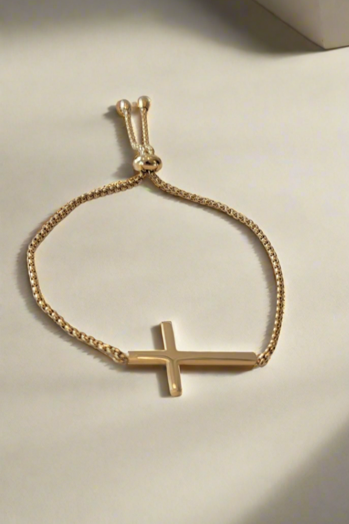 Forever Faith ~ Bracelet réglable élégant et magnifique OR