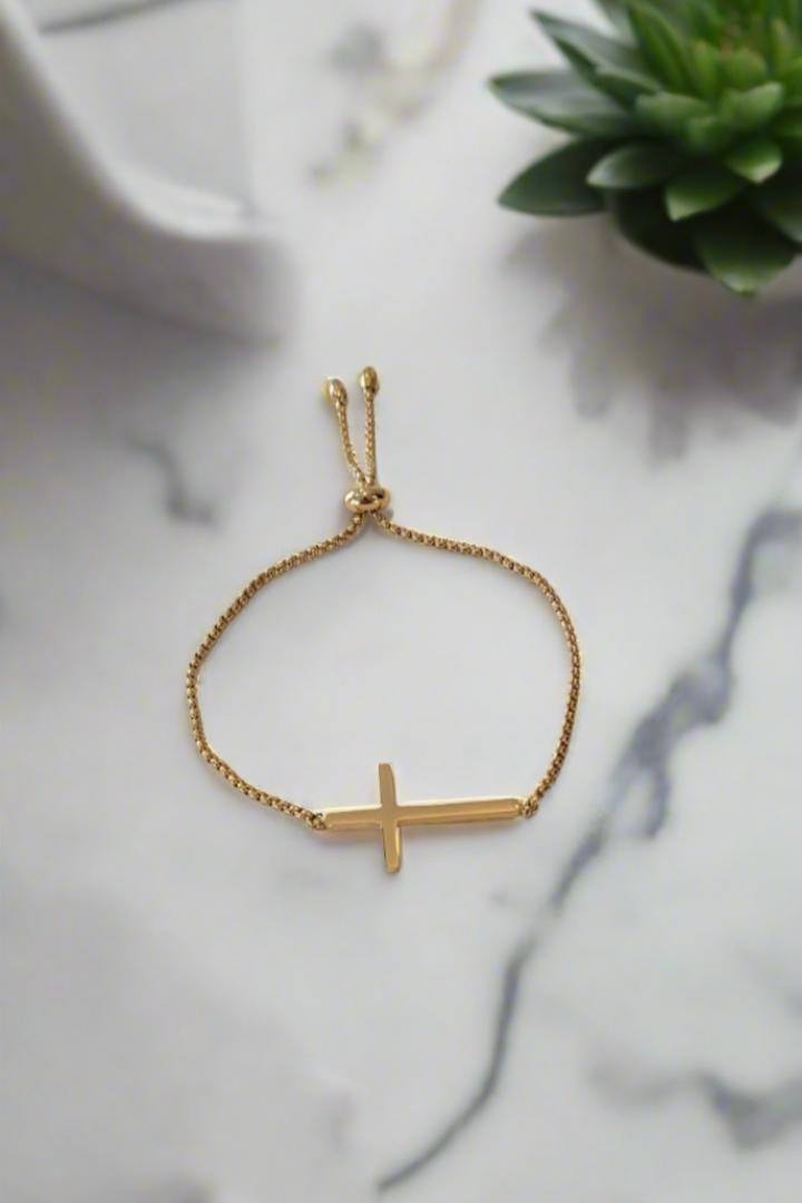 Forever Faith ~ Bracelet réglable élégant et magnifique OR