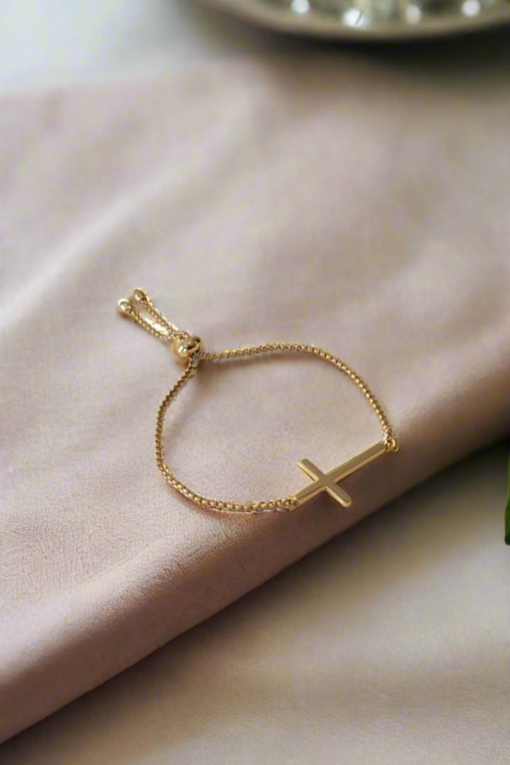 Forever Faith ~ Bracelet réglable élégant et magnifique OR