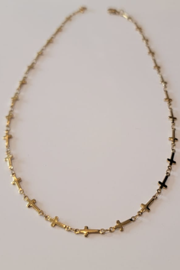 Cross My Heart ~ Collier avec fermoir mousqueton 17,9 pouces en or