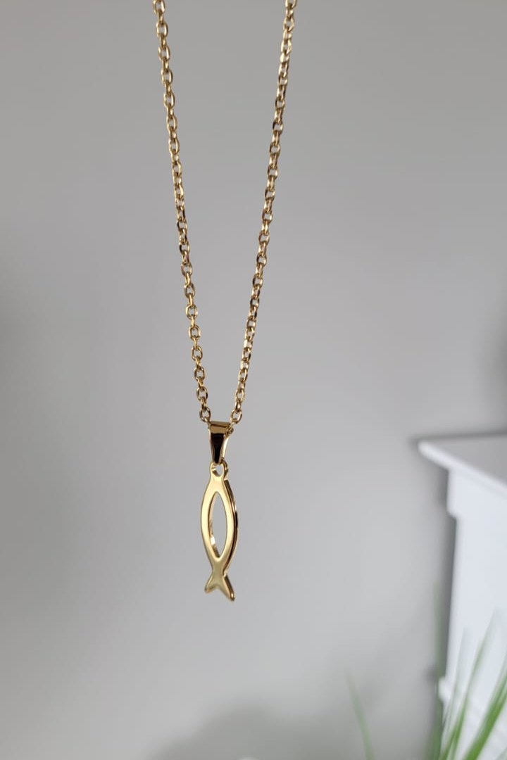 Ensemble collier et pendentif poisson 5K ~ en OR