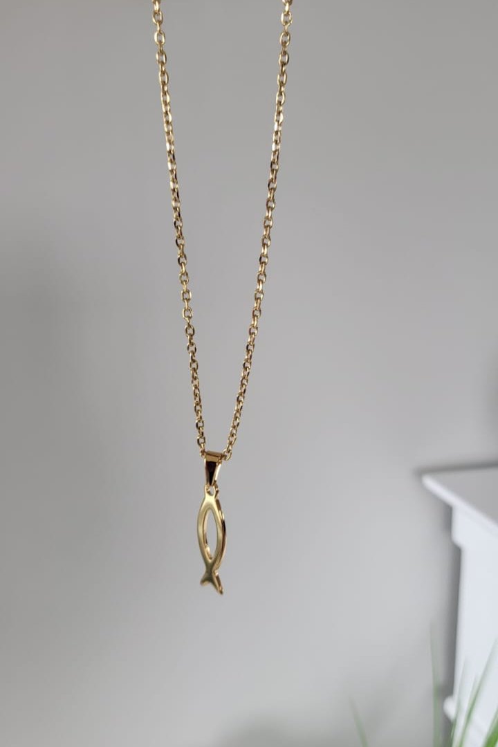 Ensemble collier et pendentif poisson 5K ~ en OR