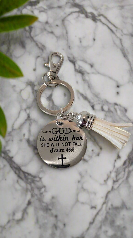 Keychain - God is within her, she will not fall