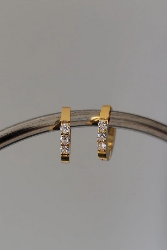 Serenity Earrings  ~  Gold with crystal accent